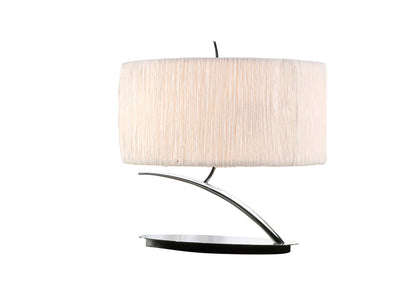 Mantra M1138 Eve Table Lamp 2 Light E27 Small, Polished Chrome with White Oval Shade