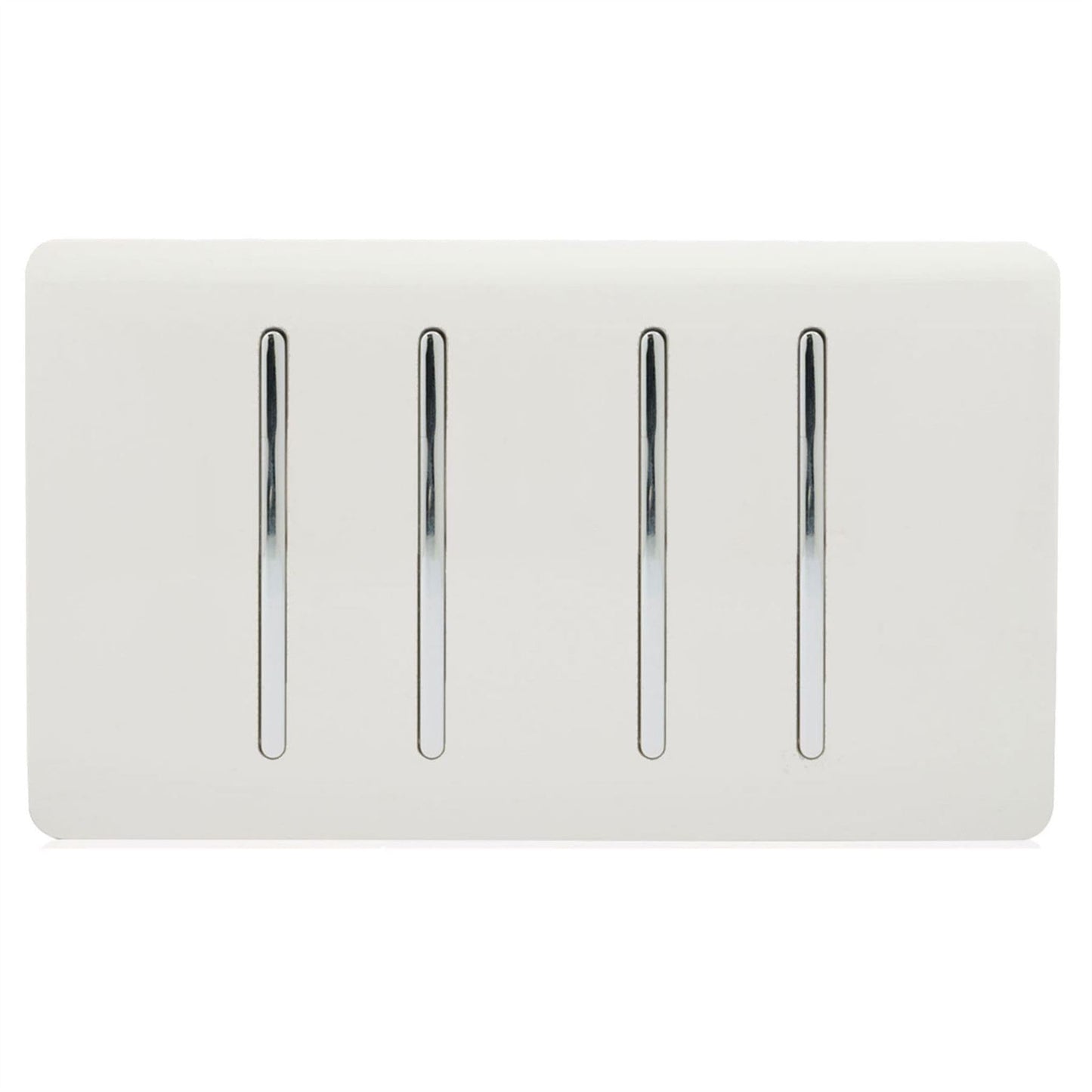 Trendi 4 Gang (2 Way & 3xIntermediate) Glossy 10 Amp Rocker Light Switch Ice White