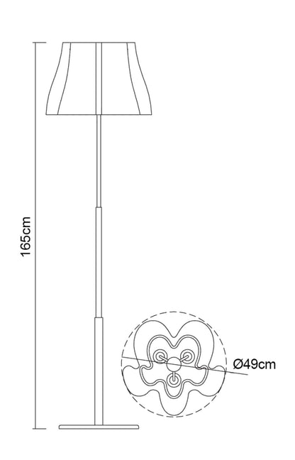 Mantra M3722 Miss Floor Lamp 3 Light E27, Gloss White/Polished Chrome