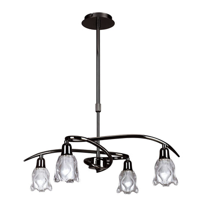 Mantra Amel 51cm Telescopic Convertible To Semi Flush 4 Light L1/SGU10, Black Chrome, CFL Lamps INCLUDED