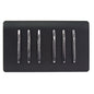 Trendi  6 Gang 2 Way Rocker Double Plate Light Switch in Matt Black