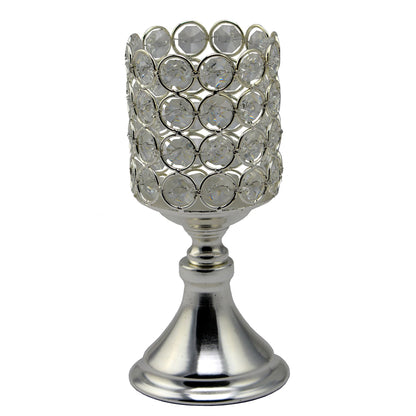 Diyas Home (DH) Malo Small Chalice Crystal Candle Holder Crystal