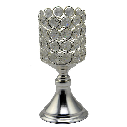 Diyas Home (DH) Malo Small Chalice Crystal Candle Holder Crystal