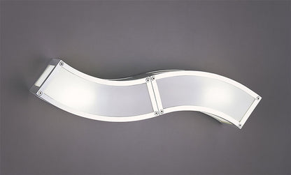 Mantra Duna GU10 Wall Light 2 Light L1/SGU10, Polished Chrome/White Acrylic, CFL Lamps INCLUDED