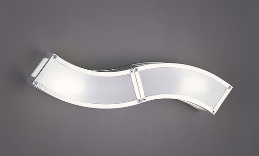 Mantra Duna GU10 Wall Light 2 Light L1/SGU10, Polished Chrome/White Acrylic, CFL Lamps INCLUDED