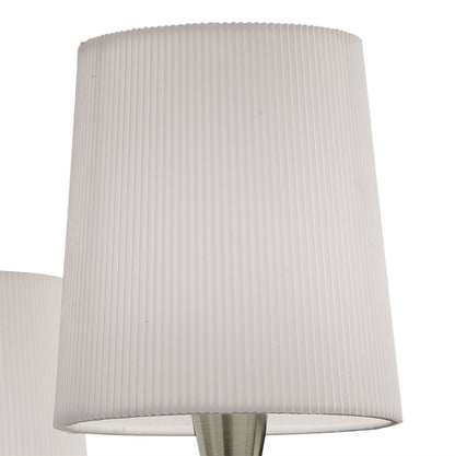 Mantra Mara Table Lamp 2 Light E14, Antique Brass with Ivory White Shades