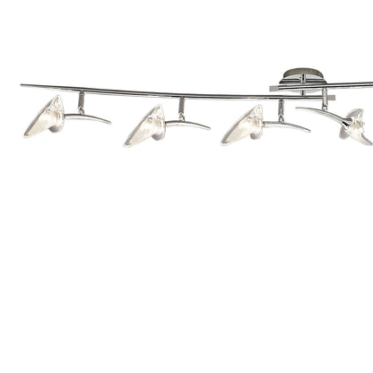 Mantra Flavia Linear Spot Light 6 Light G9 with Adjustable Heads, Polished Chrome