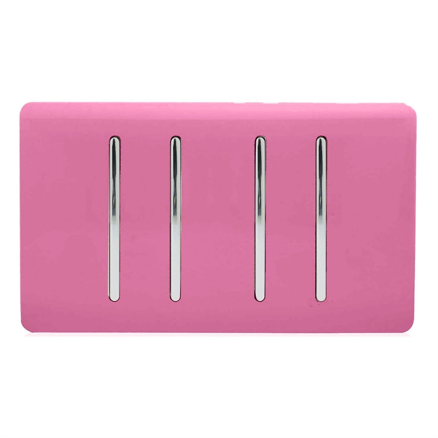 Trendi 4 Gang (2 Way & 1x Intermediate) Glossy 10 Amp Rocker Light Switch Pink