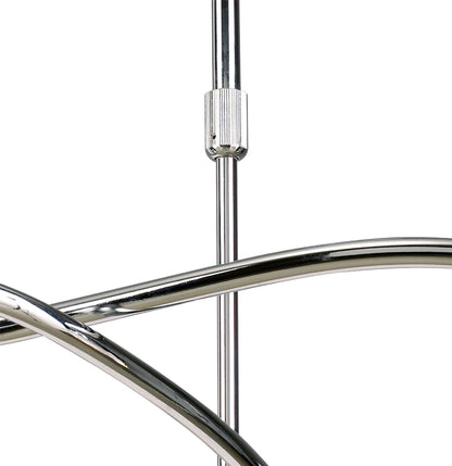 Mantra Amel 61cm Telescopic Convertible To Semi Flush 6 Light L1/SGU10, Polished Chrome, CFL Lamps INCLUDED