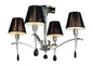 Mantra M0345 Siena Semi Ceiling Round 4 Light E14, Polished Chrome with Black Shades and Black Crystal