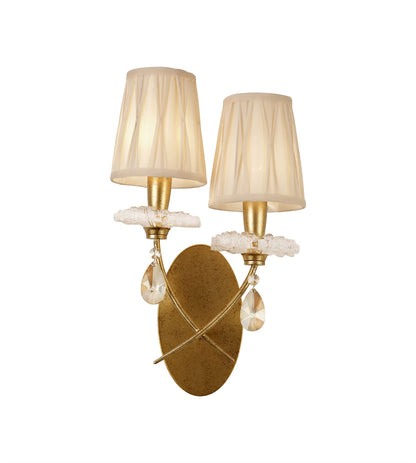 Mantra Sophie GP M6294 Sophie Wall Light, 2 x E14 (Max 20W), Gold Painting, Cream Shades