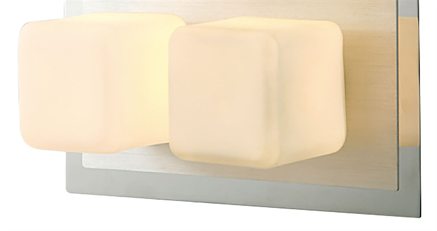 Diyas IP44 Cube Flush  4 Light G9 Polished Chrome & Aluminium/Opal Glass Ceiling Light Fitting