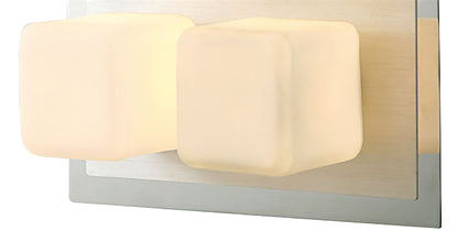 Diyas IP44 Cube Flush  4 Light G9 Polished Chrome & Aluminium/Opal Glass Ceiling Light Fitting