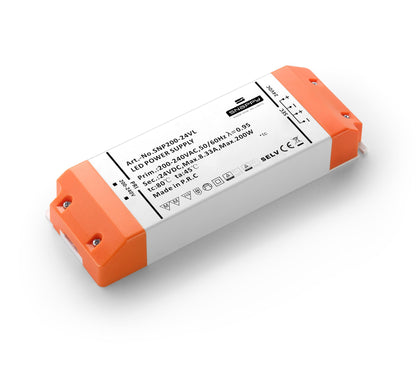 Snappy SNP, 200W, Constant Voltage Non-Dimmable PC LED Driver, 24VDC, IP20, Screw Connection, 5 yrs Warranty.