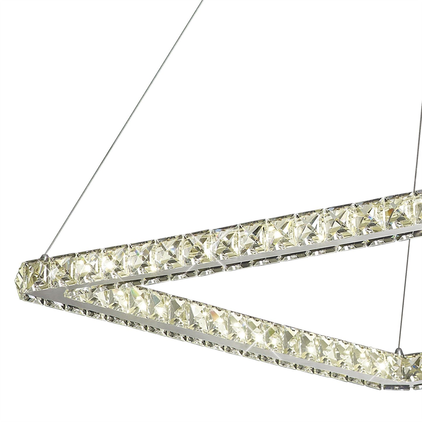 Diyas Galaxy  Square Large 36W LED 4000K Polished Chrome/Crystal Ceiling Pendant Light Fitting