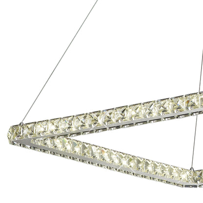Diyas Galaxy  Square Large 36W LED 4000K Polished Chrome/Crystal Ceiling Pendant Light Fitting