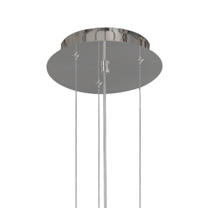 Mantra M5876 Manta Pendant 65cm Round 20W LED 3000K, 1600lm, Chrome/White, 3yrs Warranty