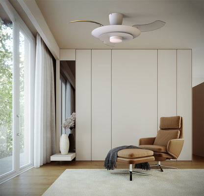 Kyoto 52cm 20W LED Dimmable Ceiling Light With Built-In 30W DC Fan, 3000-5000K Remote Control, 3600lm, White, 5yrs Warranty