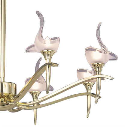 Mantra Viena 71.5cm Telescopic Pendant Round 8 Light G9, Polished Brass