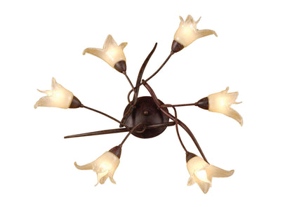 Mantra (0024 004) Florida 65cm Ceiling 6 Light E14, Brown/Black Oxide
