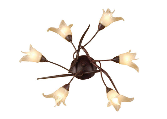 Mantra (0024 004) Florida 65cm Ceiling 6 Light E14, Brown/Black Oxide