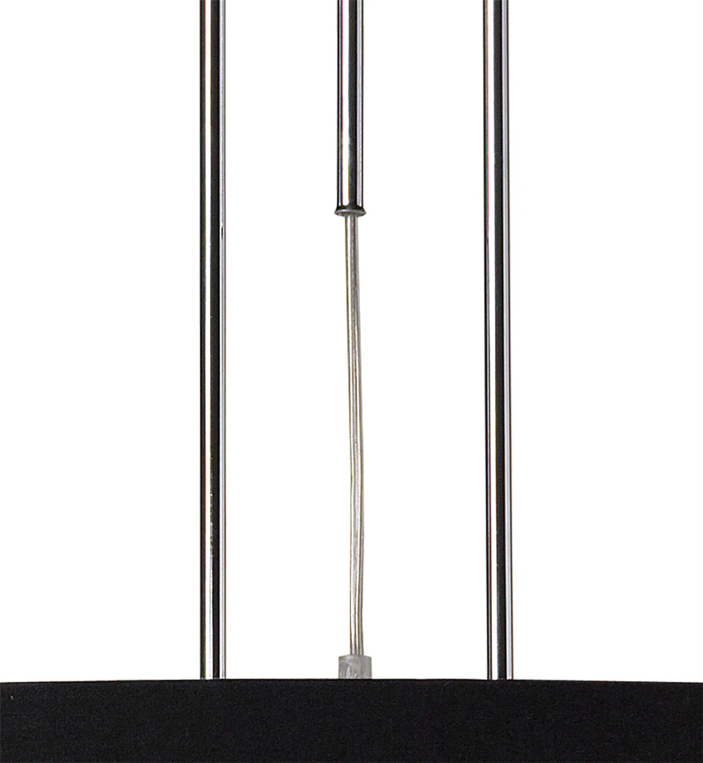 Mantra Manhattan Linear Pendant 2 Light L1, SGU10, Polished Chrome, Frosted Glass with Black Patterned Shade, CFL Lamps INCLUDED