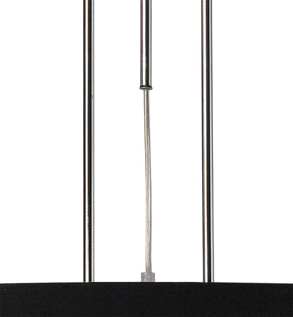 Mantra Manhattan Linear Pendant 2 Light L1, SGU10, Polished Chrome, Frosted Glass with Black Patterned Shade, CFL Lamps INCLUDED