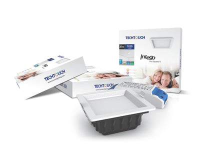 Techtouch Intego Pro Square Small 21W Warm White 1030lm, Cut Out: 120x120mm, 3yrs Warranty Recessed