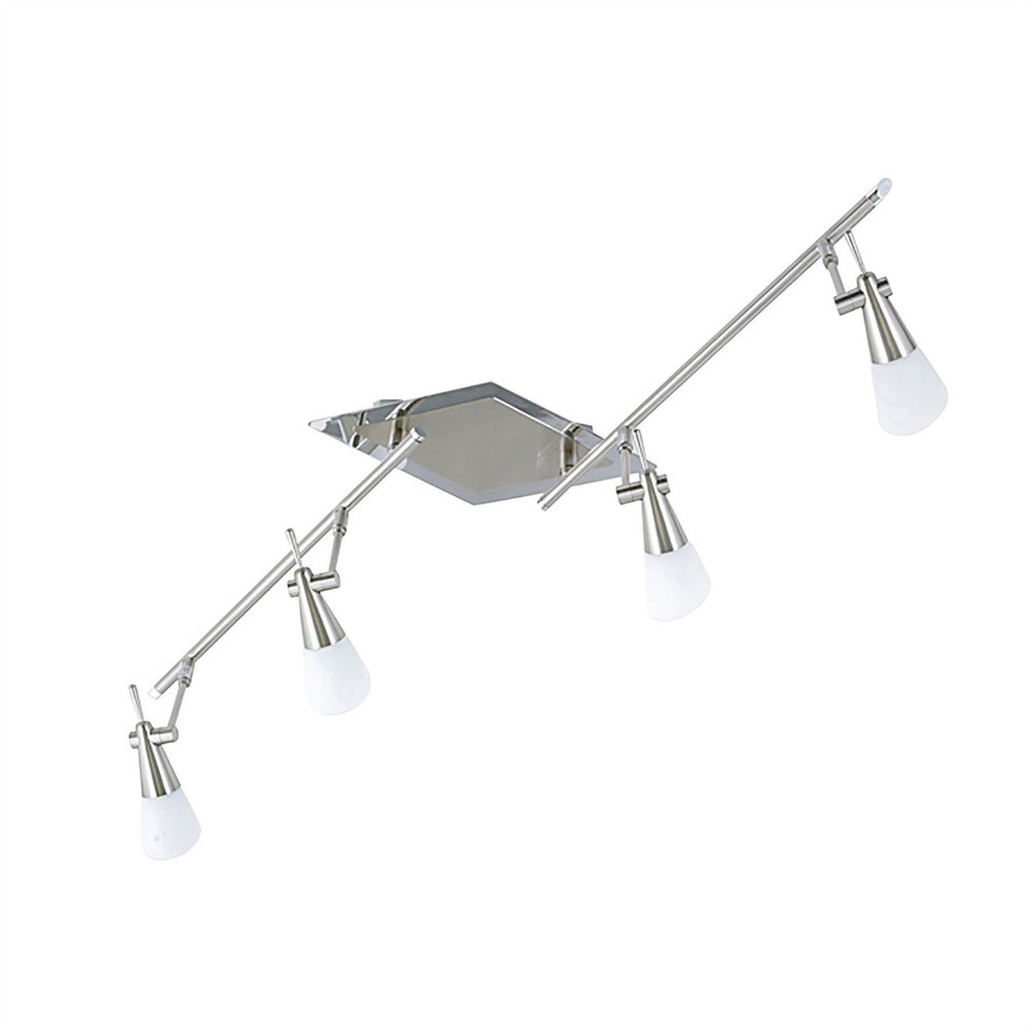 Diyas Diama On Linear Bar G9 4 Light G9 Nickel/Polished Chrome/Opal Glass