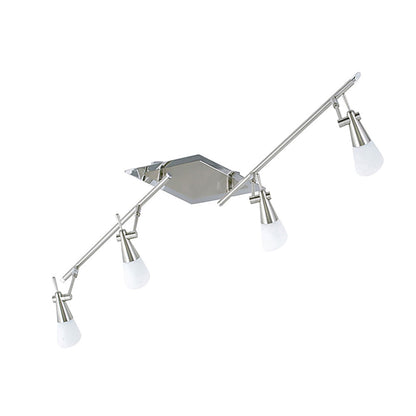 Diyas Diama On Linear Bar G9 4 Light G9 Nickel/Polished Chrome/Opal Glass