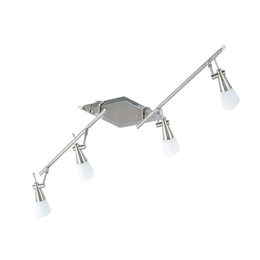 Diyas Diama On Linear Bar G9 4 Light G9 Nickel/Polished Chrome/Opal Glass