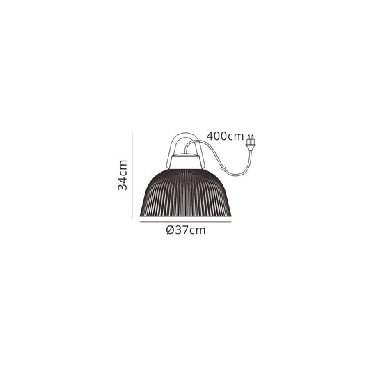 Mantra Fusion M6216 Kinke Pendant, 1 x E27, IP65, Anthracite, 2yrs Warranty