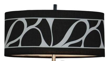 Mantra Manhattan Wall Light 1 Light E14 Swing Arm, Polished Chrome/Frosted Glass with Black Patterned Shade
