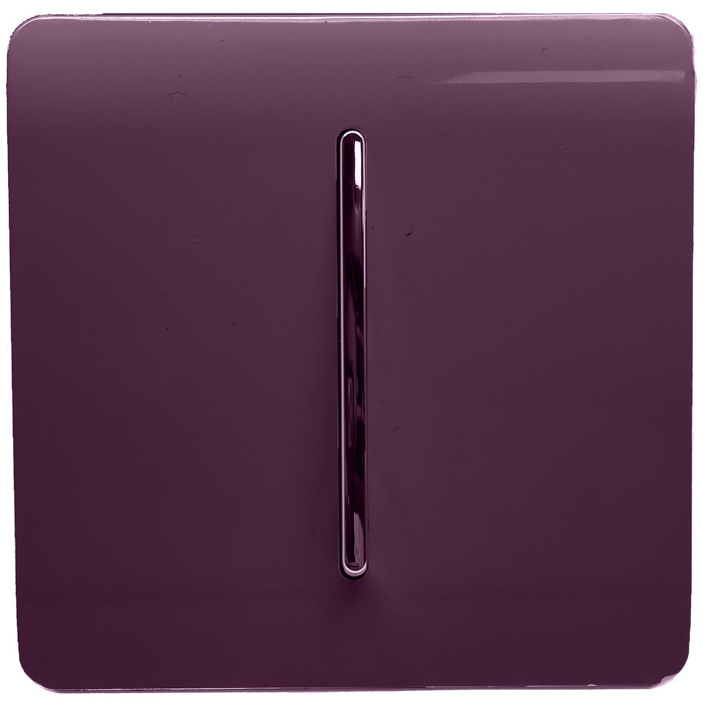 Trendi 1 Gang 2 Way 240V Screwless Artistic Modern Glossy 10 Amp Chrome Rocker Electrical Wall Light Switch in Plum Purple (3 pack)