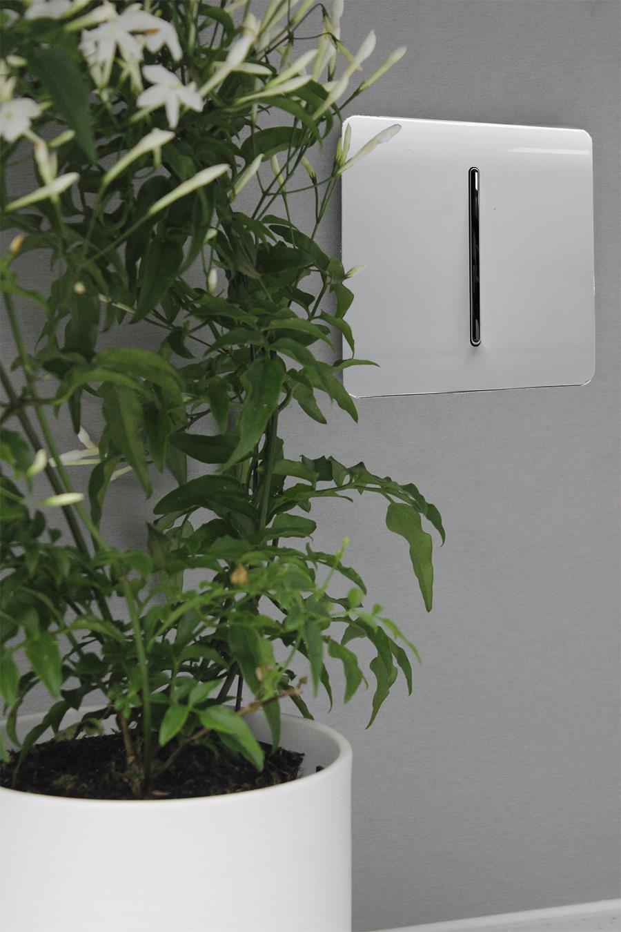 Trendi Artistic Modern Glossy Door  Auto Retractive Bell Switch Silver ART-DBSI