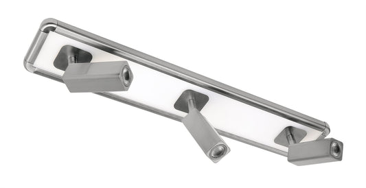 Mantra M5252 Ibiza Ceiling Light, Wall 3 Head with Backlit Light 30W LED Satin Nickel 4000K, 2200lm,, 3yrs Warranty