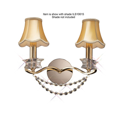Diyas Nydia Wall Light 2 Light E14 French Gold/Crystal