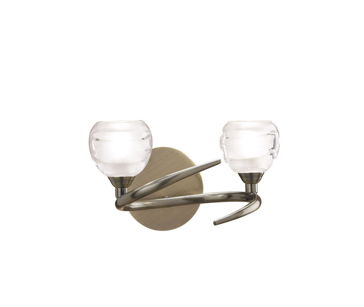 Mantra Loop Wall Light Switched 2 Light G9 ECO, Antique Brass