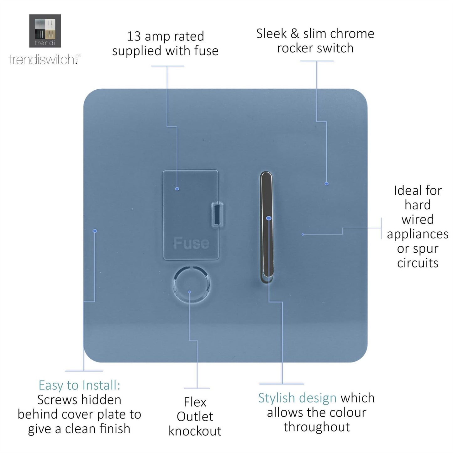 Trendi Artistic Modern Glossy Tactile Fused Spur Switch Sky