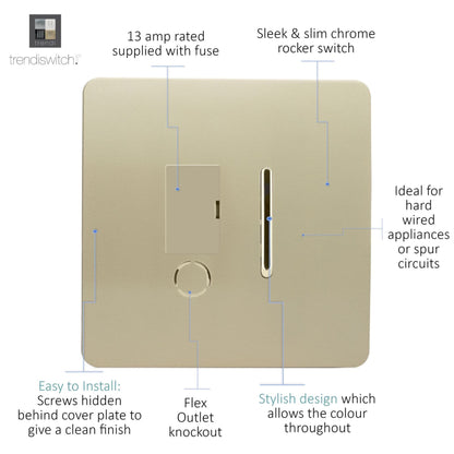 Trendi Artistic Modern Glossy Tactile Fused Spur Switch Gold ART-FSGO