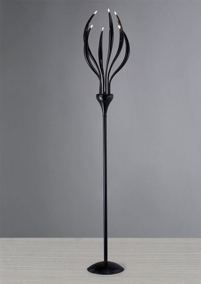 Diyas Llamas Floor Lamp 6 Light G4 Black, NOT LED/CFL Compatible