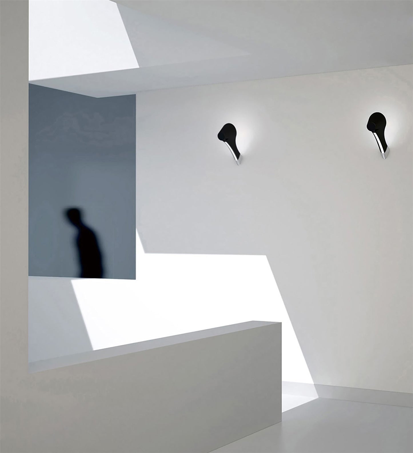 Mantra M1557 Ora Wall Light 1 Light E27, Gloss Black/White Acrylic/Polished Chrome