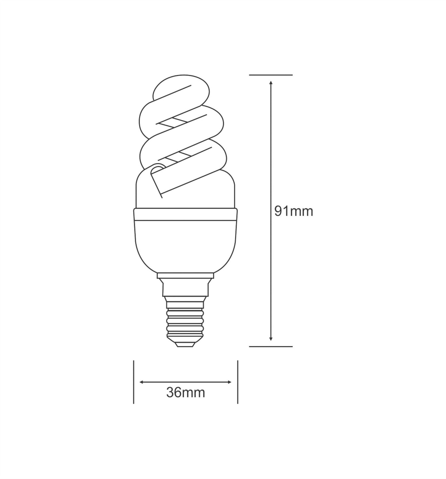Luxram Super Mini Sup Spiral Super Mini Supreme Spiral E14 9W Natural White 4000K Compact Fluorescent Compact