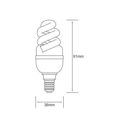 Luxram Super Mini Sup Spiral Super Mini Supreme Spiral E14 9W Natural White 4000K Compact Fluorescent Compact