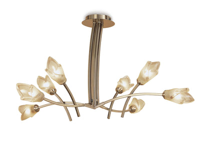 Mantra Pietra Pendant 4 Arm 8 Light G9, Antique Brass