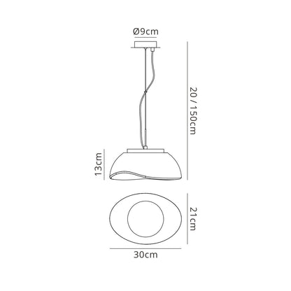 Mantra M4893 Opal Pendant 1 Light E27, Polished Chrome/Frosted White Glass