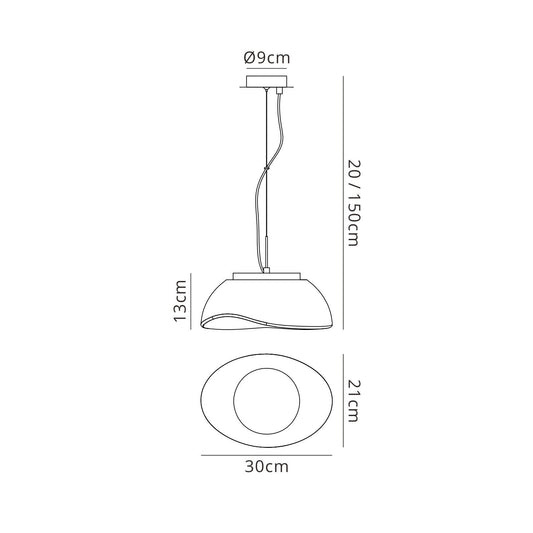 Mantra M4893 Opal Pendant 1 Light E27, Polished Chrome/Frosted White Glass