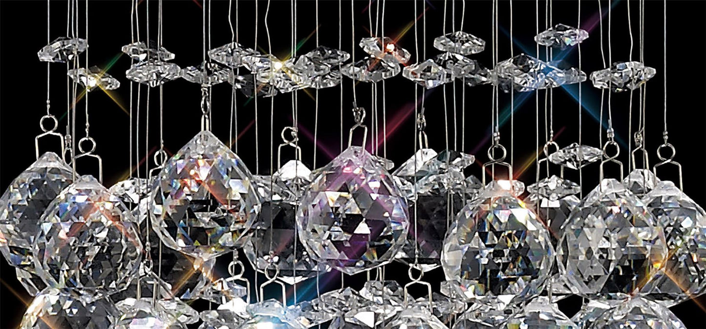 Diyas Colorado 25cm  Cluster 1 Light GU10 Polished Chrome/Crystal Ceiling Pendant Light Fitting