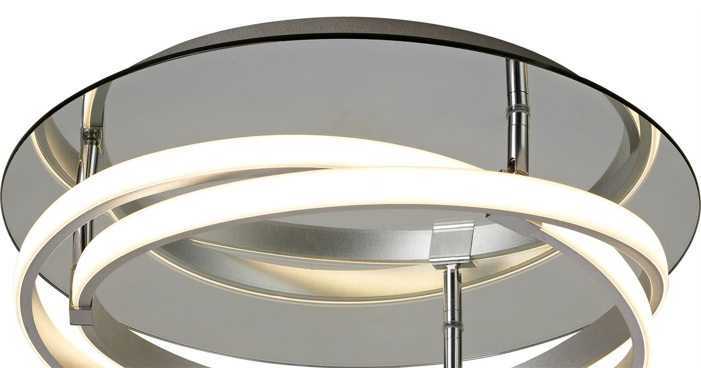 Mantra M5727 Infinity Flush 30W LED 3000K, 2500lm, Dimmable Silver/Polished Chrome/White Acrylic, 3yrs Warranty - M5727 Ceiling