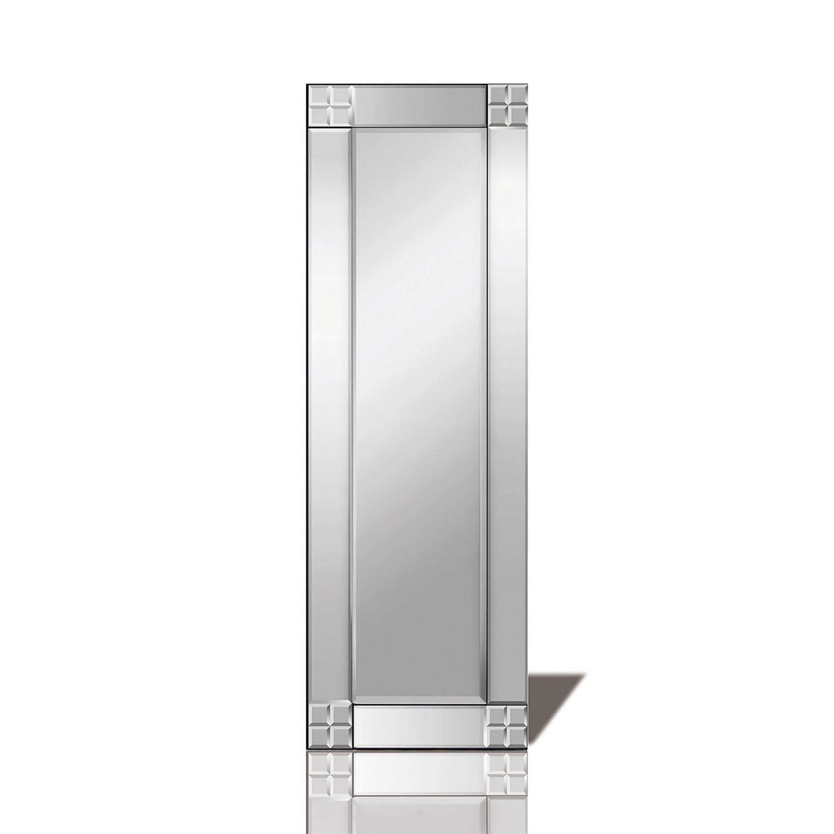 Diyas Home Vita 120cm x 40cm Square Cut Detailed Mirror (Can Only Be Shipped On A Pallet, Additional Charges May Apply.) Mirrors